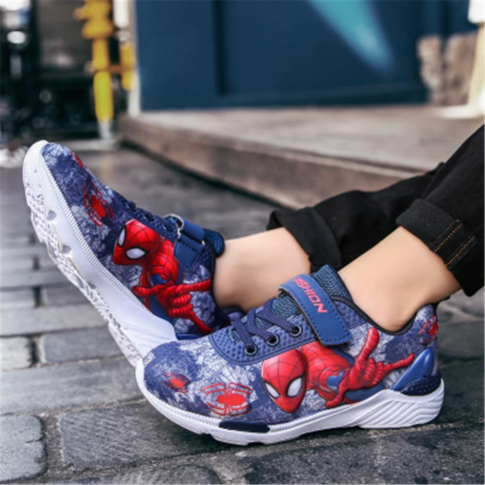 Promotion New Yeezys Air Yeezys Spiderman Leisure Sports Shoes Up Sneakers Running Shoool Boy Child Primary Sport Shoe 