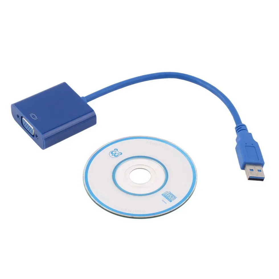 5 шт. Новый USB 3 0 к VGA Графическая конвертер карты дисплей кабель адаптер 1080 P|Кабели
