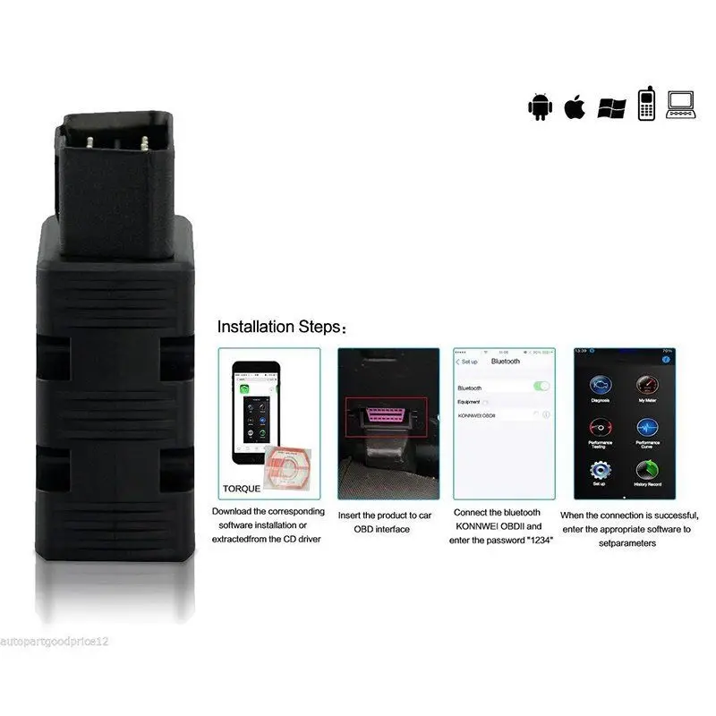 KONNWEI KW902 Bluetooth ELM327 V1.5 чип PIC18f25k80 OBD2 сканер мини OBDII KW902 считыватель кодов для Android телефона Windows dfdf