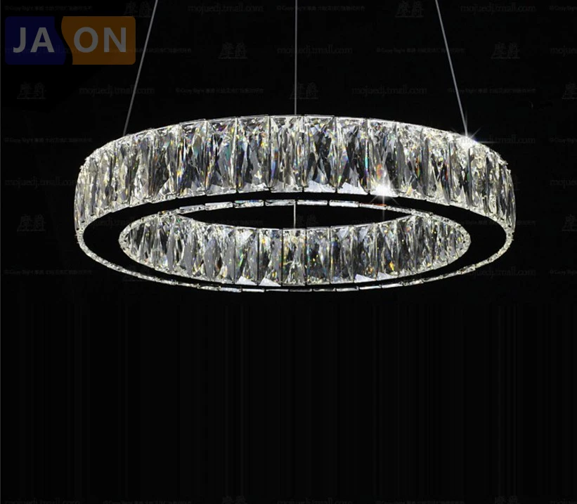 Lampa LED nowoczesna ze stali nierdzewnej z kryształowym pierścieniem LED. Lampy wiszące. Lampa wisząca. Lampa wisząca do jadalni Foyer Lampa LED nowoczesna ze stali nierdzewnej z kryształowym pierścieniem LED. Lampy wiszące. Lampa wisząca. Lampa wisząca do jadalni Foyer