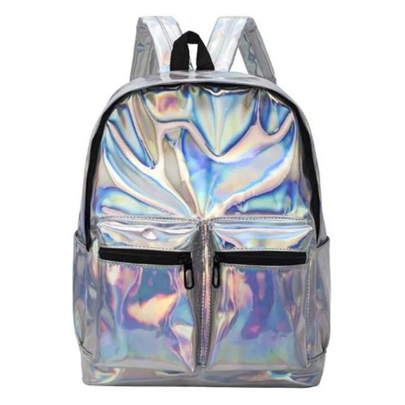

Women Backpack Hologram Laser Backpacks Female Simple Bags Leather Holographic High Quality Backpacks Girls Holographic Mochila