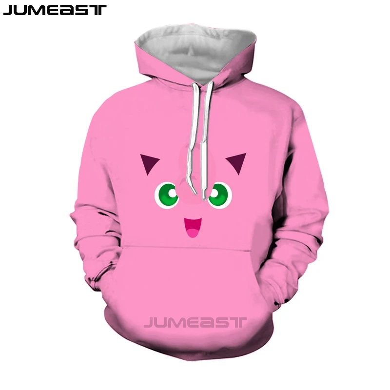 Jumeast бренд для мужчин/для женщин 3D печатных Толстовка Jigglypuff с длинным рукавом спортивный пуловер модные весенние толстовки