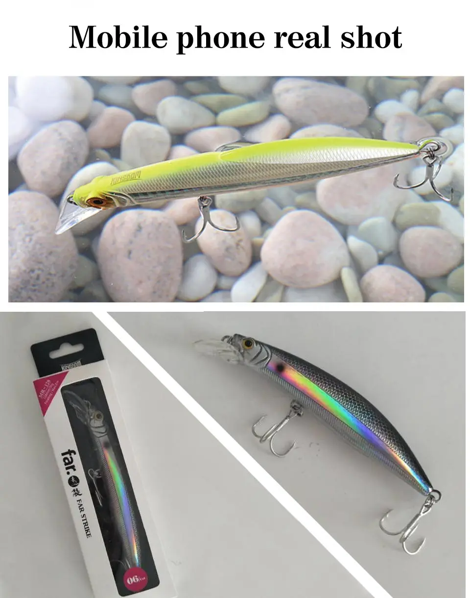 Kingdom fishing lure minnow floating 100mm 20.7g,120mm 30g fishing wobblers lifelike fishing lure Artificial Bait model 5501 (8)