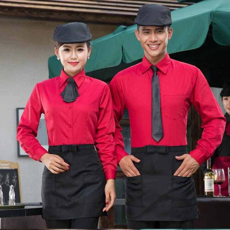 ホテルウェイターの制服長袖ファストフードレストランウェイター作業服女性レストランの制服 Waiter Uniform Restaurant Clothesrestaurant Work Clothes Aliexpress