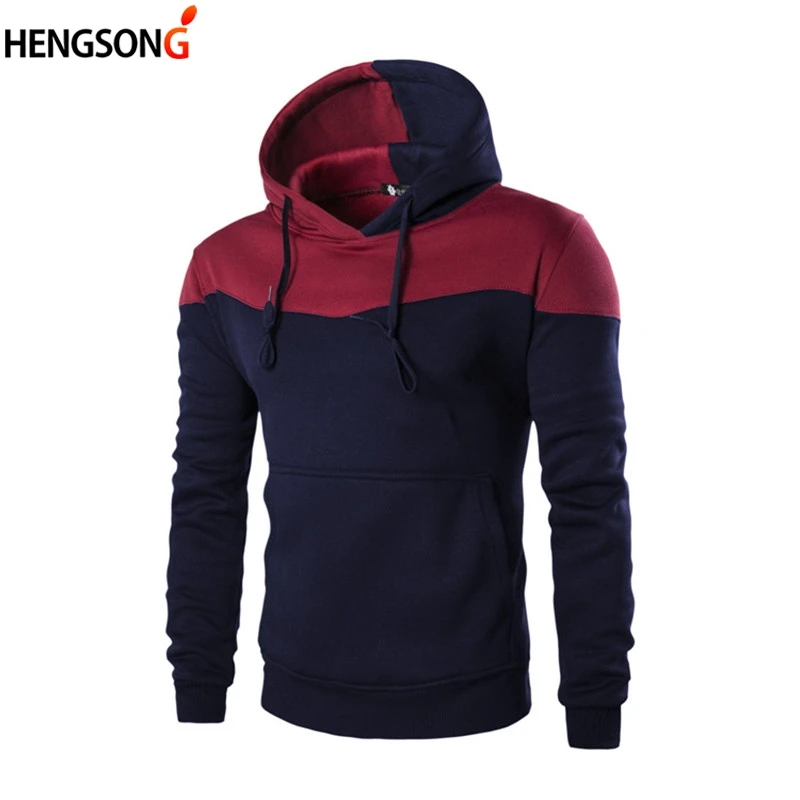 2018 New Spring Men Hoodies Sweatshirts Patchwork Colors
