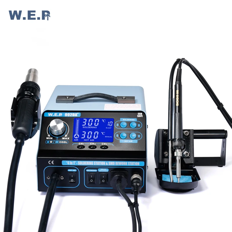 WEP 992DA+ BGA Pump Repair Board Smoke Suction 750W Soldering Station SMD Rework Station with Soldering Iron WEP 992DA+ BGA Pump Repair Board Smoke Suction 750W Soldering Station SMD Rework Station with Soldering Iron