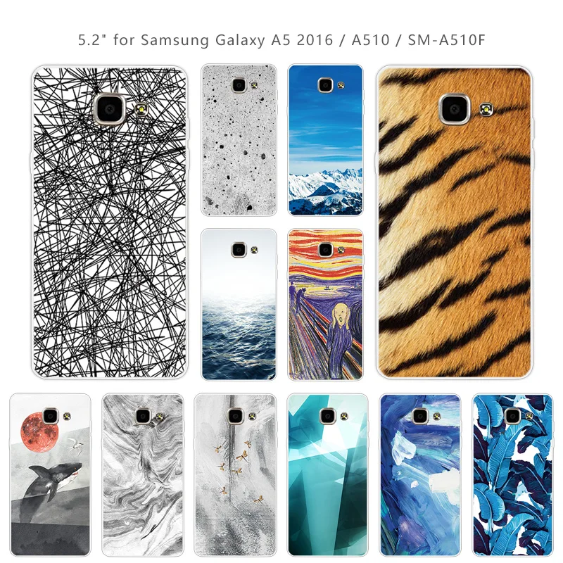 For Samsung Galaxy A5 2016 A510F Black Landscape Cover 5.2&quot Ultrathin TPU Silicone Soft Customize Phone Case |