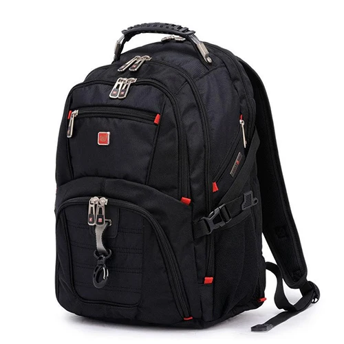 BAIJIAWEI мужской и женский рюкзак для ноутбука Mochila Masculina 15 дюймов рюкзаки для багажа и мужские дорожные сумки Мужская вместительная сумка - Цвет: Черный