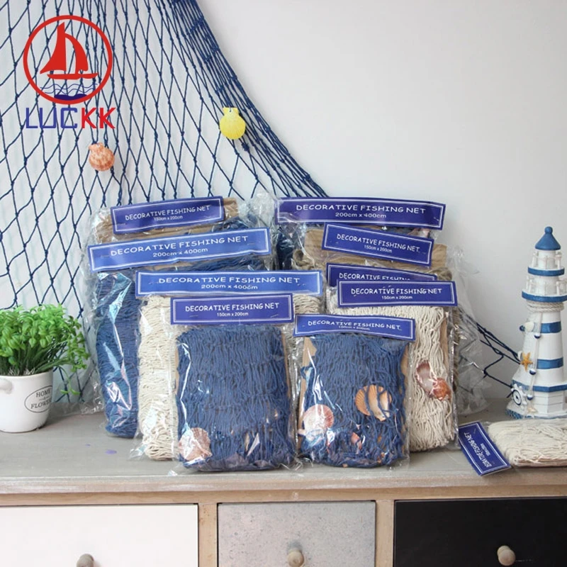 

LUCKK 100*200CM Fish Net Creative Home Decor Wall Hanging The Mediterranean Sea Style Party Decor Nautical Wall Door Stickers