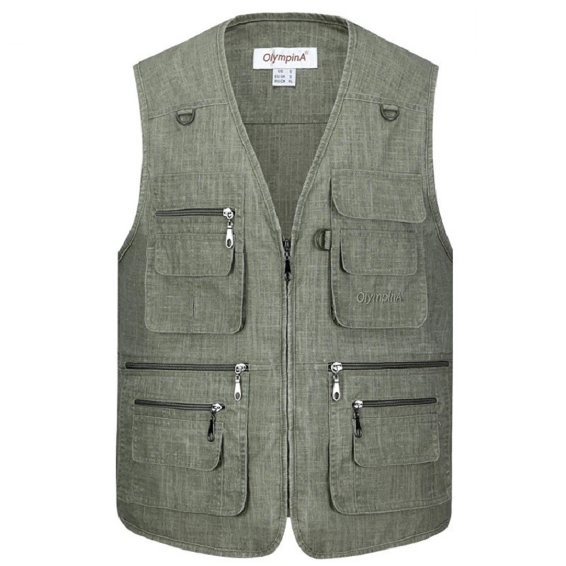 

Summer Casual Large Size 5XL Mens Blue Vests Male Sleeveless Zipper Waistcoats Comfortable Plus Size XL-5XL