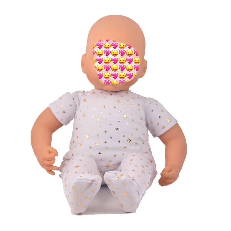 Фото 46 см детская кукольная одежда золотая звезда белый комбинезон кукла Babysuit наряд