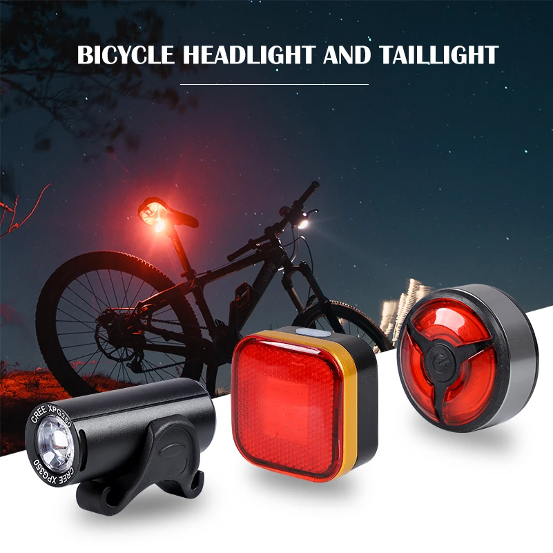Flash Deal WEST BIKING Bike Light Sets Ultralight Front + Rear Lights USB Charging Safety Cycling Lamp Taillight Flash Bicycle Headlight 0