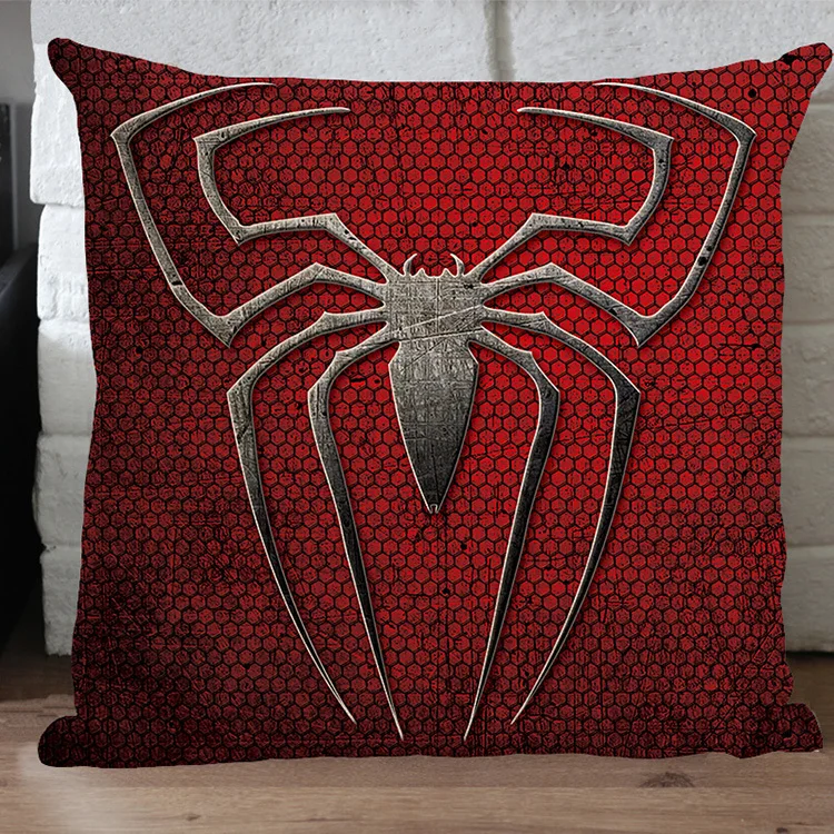 Spiderman pillow cover, superhero Justice League Abstract Spiderman Mark cartoon throw pillow