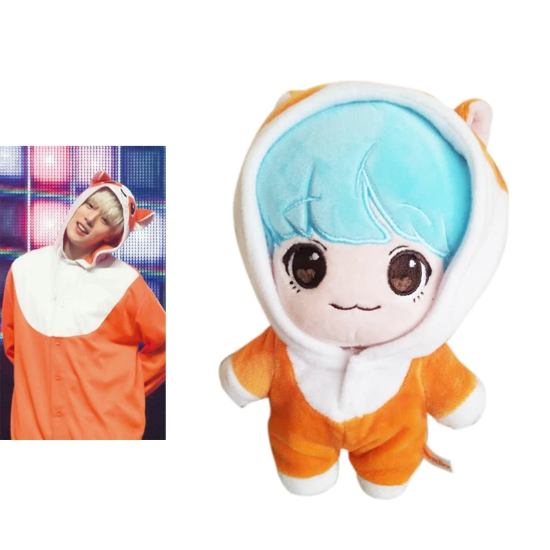 

20cm KPOP Cute Dolls Plush Toys Suga Min Yun Ki Stuffed Doll With Clothes Korea Fashion Gift Fans Collection Hoodie Cloak SUGA