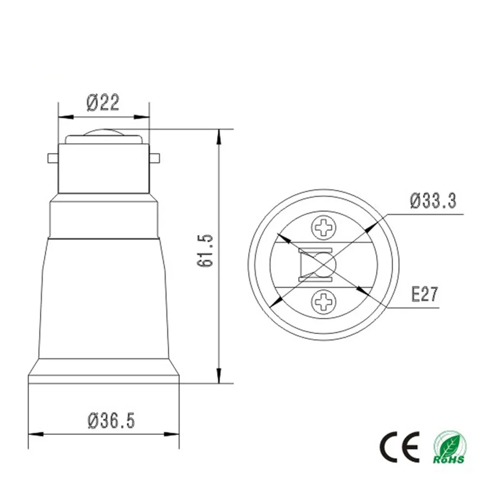4 шт. B22 к E27 адаптер байонетная крышка к стандартной средней Эдисона винт держатель лампы конвертер лампа база адаптер CE Rohs