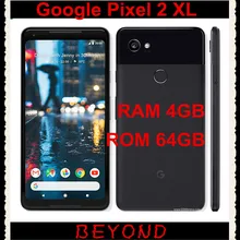 Google Pixel 2 XL 2XL разблокированный GSM LTE Android мобильный телефон 6,0 ''12.2MP Восьмиядерный ОЗУ 4 Гб ПЗУ 64 Гб AMOLED отпечаток пальца