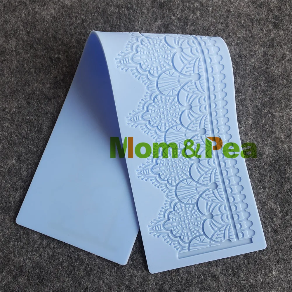 

Mom&Pea GX190 Free Shipping Lace Mold Cake Decoration Fondant Cake 3D Mold Food Grade Silicone Mould