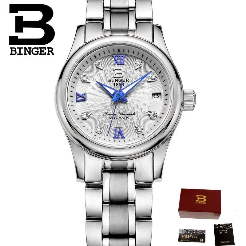 Мужские и женские часы, парные часы, мода для влюбленных, автоматические механические часы, стальные Бингер, мужские деловые часы, B-603L