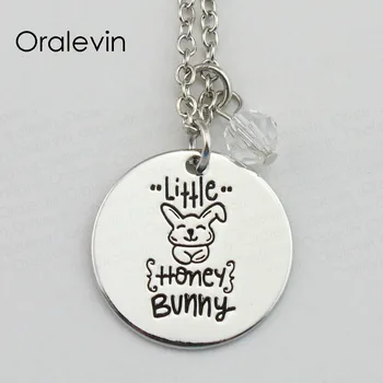

LITTLE DOG HONEY BUNNY Inspirational Hand Stamped Engraved Accessories custom Pendant Necklace Gift Jewelry,10Pcs/Lot, #LN768