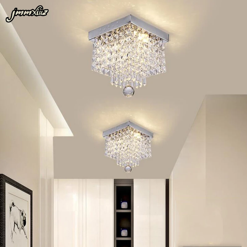 Jmmxiuz Led потолочные светильники хрустальные квадратные для аллеи лестницы холла