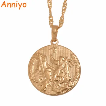 

Anniyo Holy Spirit Cupid Jesus Pendant Necklaces Rose Light Rose Gold for Women Girls Christianity Religious Jewelry #060004