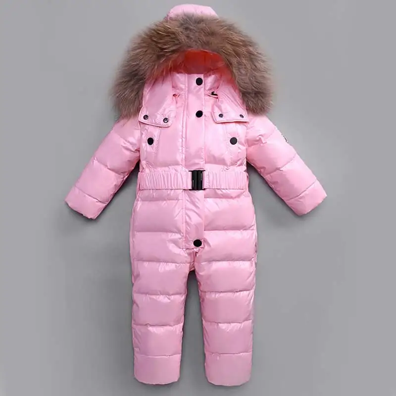

Baby Jumpsuits Boys Girls Winter Overalls New 2018 Baby Rompers Duck Down Glossy Jumpsuit Children Outerwear Kids Snowsuit 1-5Y