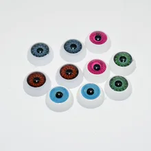 Новое поступление 50 шт.(25 пар) 12 мм Разноцветные полукруглый акрил пластиковые кукольные глаза для кукол BJD создание игрушек