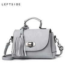 LEFTSIDE Pure color Ladies Small Crossbody Bags For Women PU Leather Luxury Lady Hand Bags Messenger