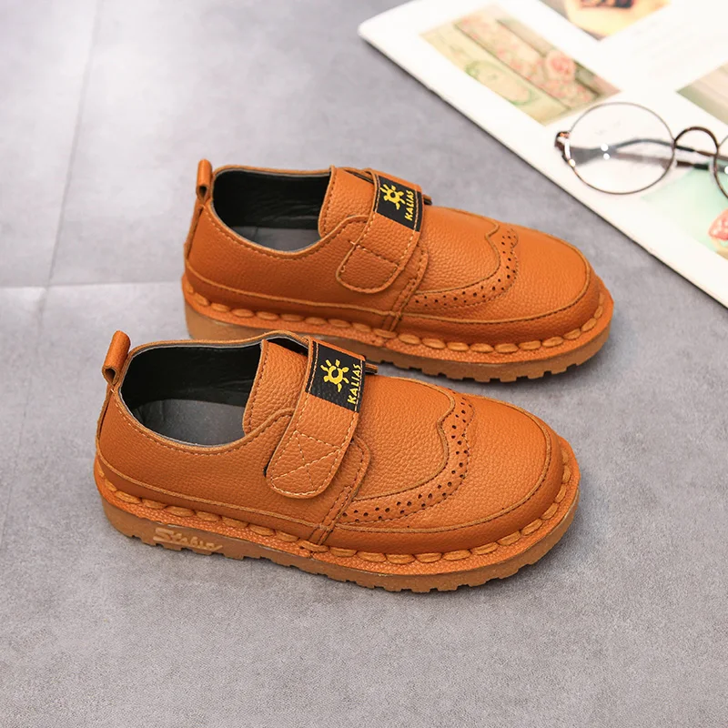 Boys Leather Shoes For Children Vintage Oxford White Kids Loafer