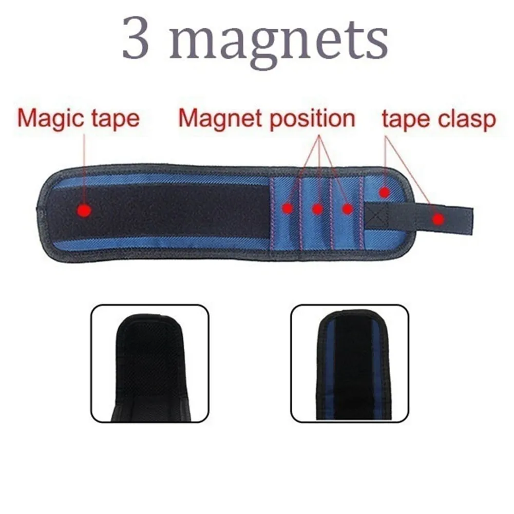 1 шт магнитный инструмент поясная сумка 3 или 5 Магнитный браслет мешки для браслетов для саморезы сверла плотник инструмент
