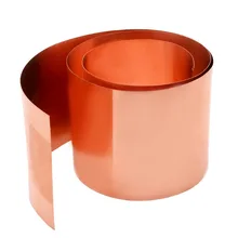 Rollo de lámina de cobre de 0,2mm de espesor, placa de lámina de Metal Cu de cobre puro de alta pureza, 100mm x 1000mm, 1 unidad