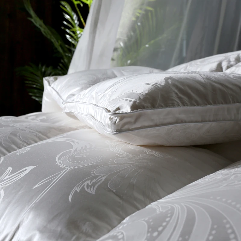 Svetanya Jacquard Silk Cotton Goose Down Duvet 3d Quilted Quilt