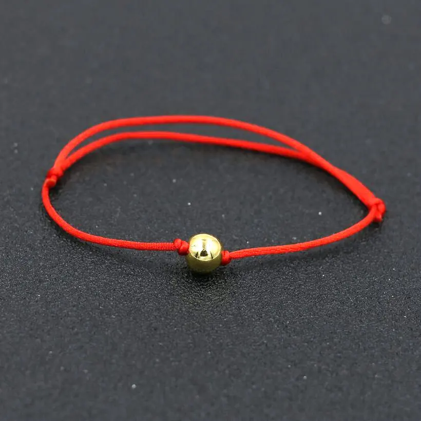 Ручной работы золотой цветной шарик Футбол Шарм оплетка браслеты для мужчин и женщин Красная Нить браслет для девочек мальчиков детей влюбленных подарок
