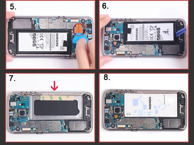 Аккумулятор NOHON для samsung Galaxy S3 S4 NFC S5 S6 S7 i9300 i9500 G900 SM-G920 SM-G9300 аккумулятор большой емкости