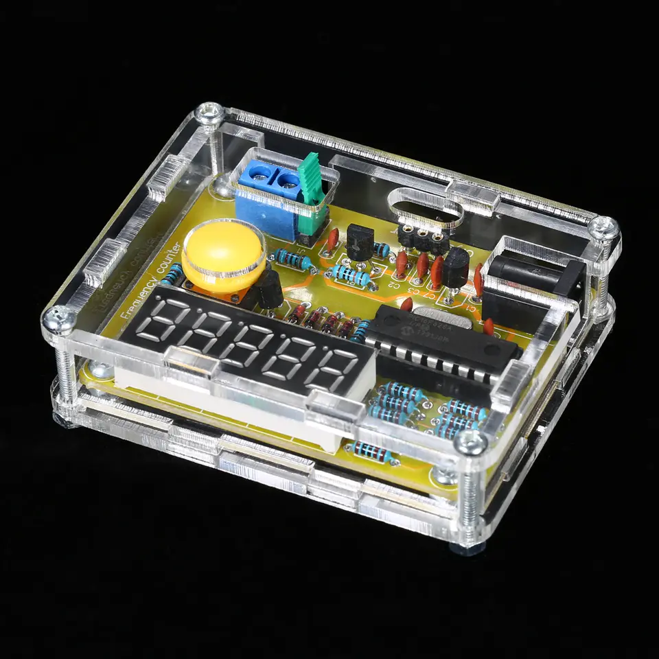 DIY frequency meter counter Tester digital Crystal Counter Meter Oscillator Tester with Transparent Case 1Hz~50MHz image 3