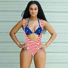 Красивое бикини Для женщин купальники Новое Сексуальное Женское Платье с принтом в полоску купальник Монокини пуш-ап Мягкий Одна деталь бикини купальник-бикини