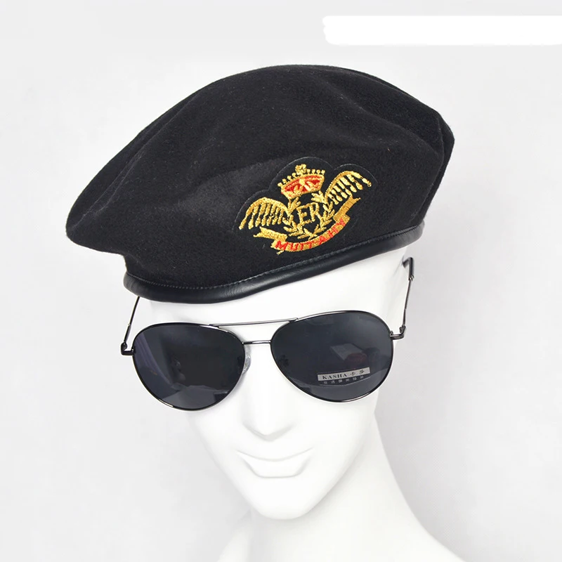 Autumn Winter Wool Felt Berets for Men Women Fashion European US Army Caps British Style Sailor Hats Security Cap for Unisex 4
