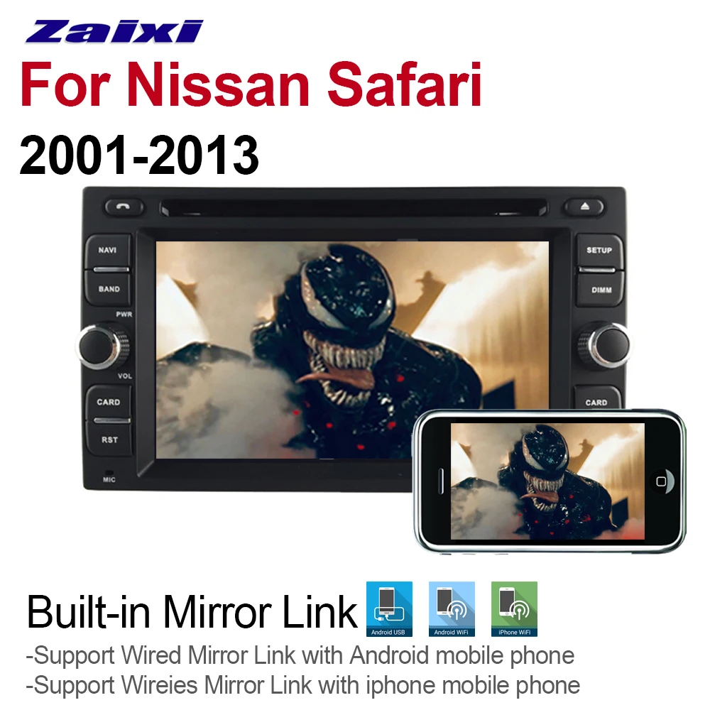 Excellent ZaiXi 2 Din Car Multimedia Player Android 9 Auto Radio For Nissan Safari 2001~2013 DVD GPS 8 Cores 4GB+32GB Bluetooth WiFi 3