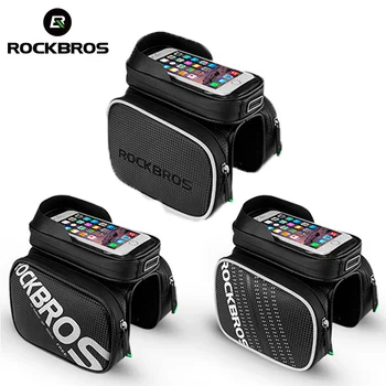 

ROCKBROS Bicycle Bike Phone Bag Touch Screen Rainproof Top Tube Bags MTB Road Bike Frame Front Head Pannier Cycling Accessories