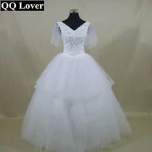 QQ Lover New Flowers Beaded Ball Gown Wedding Dress Bridal Gown Vestido De Noiva