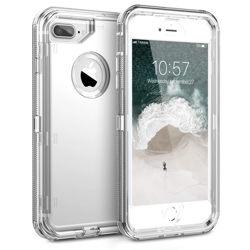 cute iphone 7 cases Armor Hard Case For iPhone 7 6 6s Plus X Xs Max 360 Case Clear PC Bumper Cute Bling Cases For iPhone XR 8 plus Silicone Cover iphone 8 plus leather case