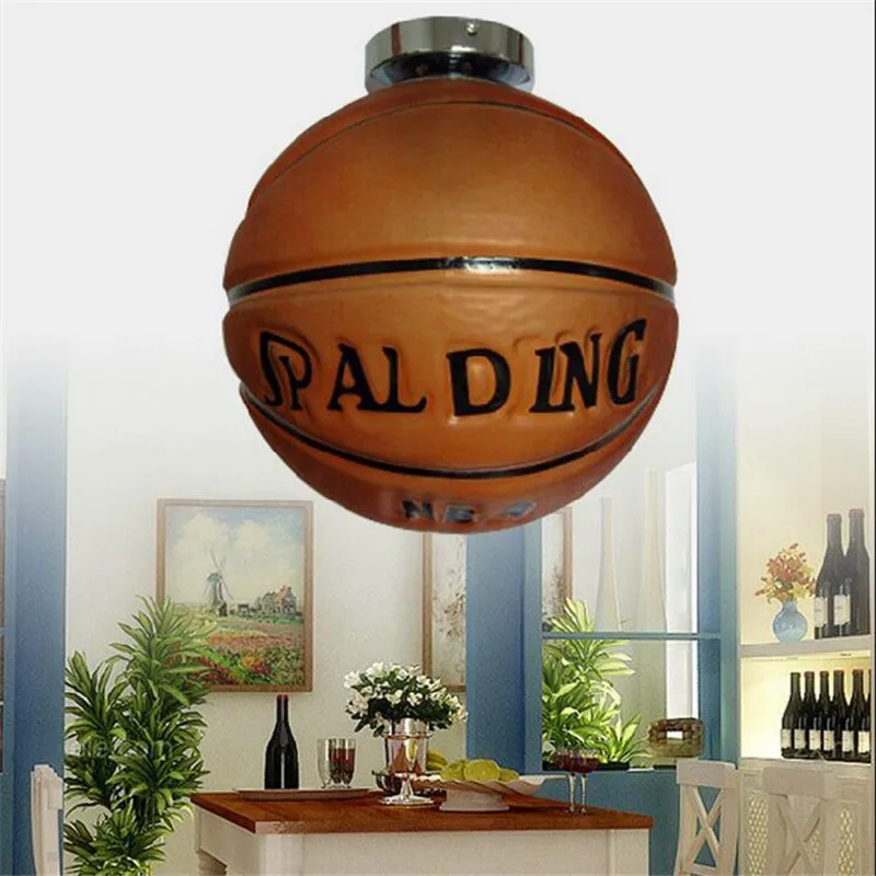 Creative Fashion Sports Style Dia 25cm Glass Football Led E27 Ceiling