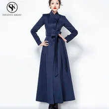 Зимнее женское длинное кашемировое пальто дизайнерское брендовый передовой Женское шерстяное пальто женское тонкое теплое пальто casaco feminino LGP744