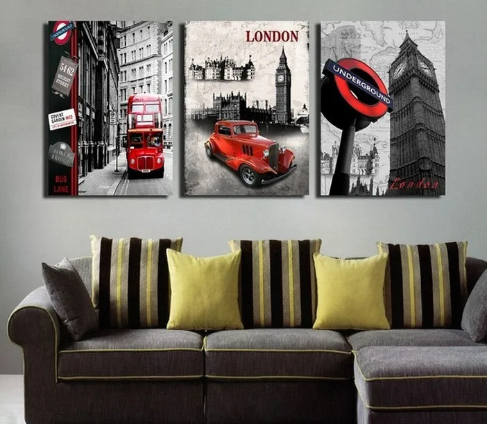 3 Pieces Free Shipping Hot Sell Modern Wall Painting London Scene Ancient Home Decorative Art 3 Pieces Free Shipping Hot Sell Modern Wall Painting London Scene Ancient Home Decorative Art