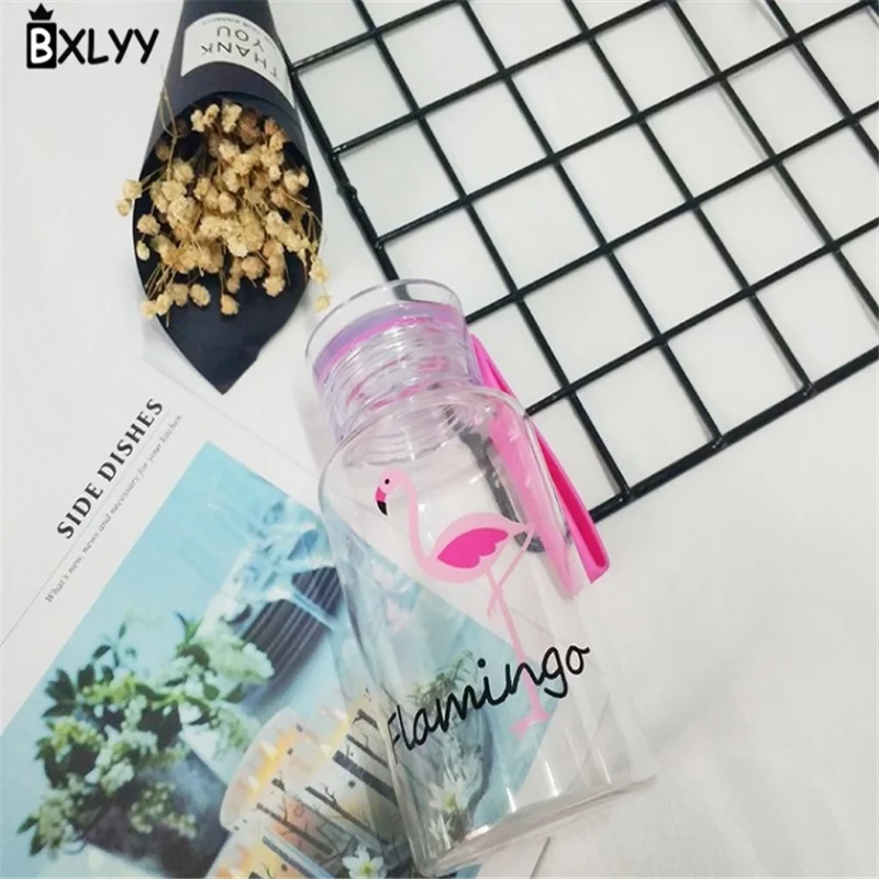 BXLYY новинка, бутылка для воды с розовым фламинго, 300 мл, портативный пластиковый спортивный шейкер, бутылка для воды, аксессуары для домашнего декора. 8 Z