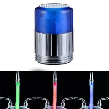 

Home Led Light Faucet 3 Colors Kitchen Bathroom Temperature Control Color Faucet Spout Shower Head Musluk Aksesuar 40JUN14