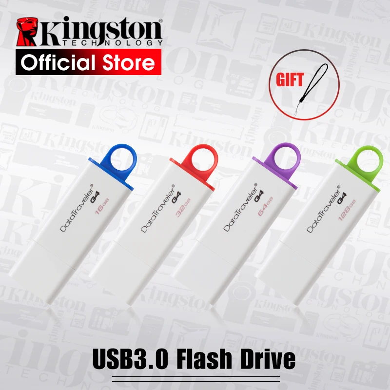 Флэш-Диск kingston USB 3,0 DataTraveler G4 16 Гб/32 ГБ/64 Гб/128 ГБ