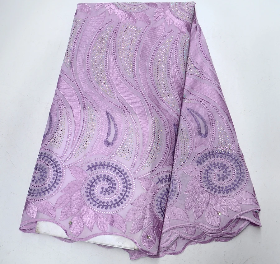 

Lavender African Cotton Lace Fabric 2018 Design African Swiss Voile Lace In Switzerland High Quality Swiss Dry Laces For Party