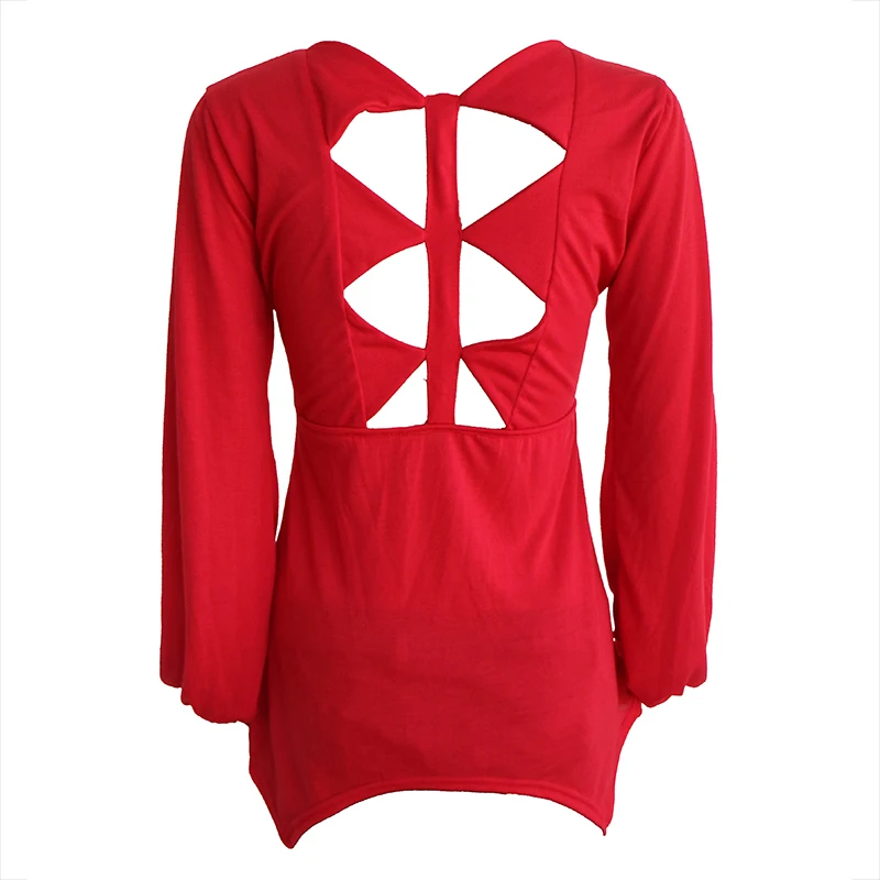 Women's Pullover 2019 Spring and Autumn New Cutout Knitwear Women's Loose Knit Sweater Women's V-neck Pullover Top