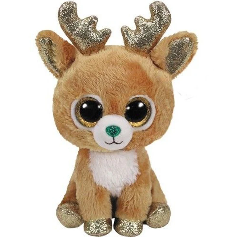 

Ty Beanie 15cm Glitzy the Reindeer Plush Animal Collectible Doll Toy
